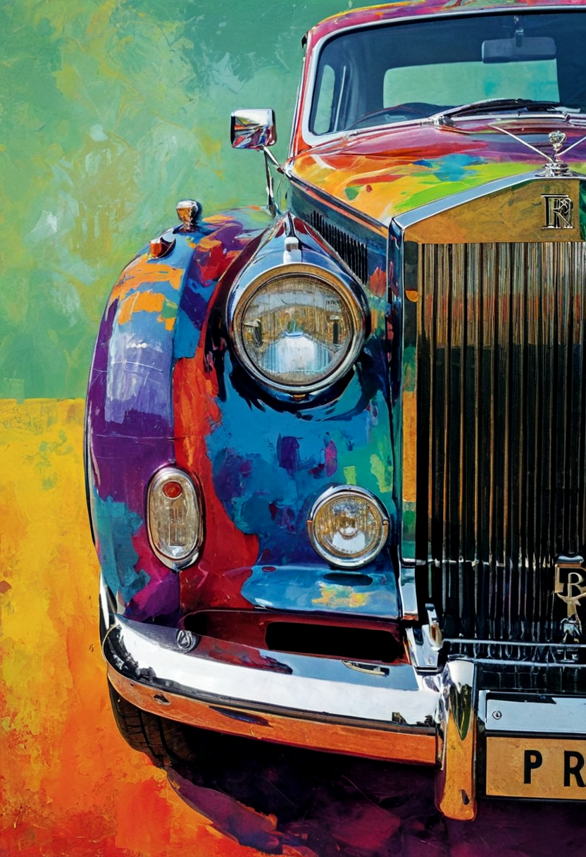 Hustle in Style – Colorful Motivational Car Art | Modern Luxury Office Wall Decor and Entrepreneur Gift Idea