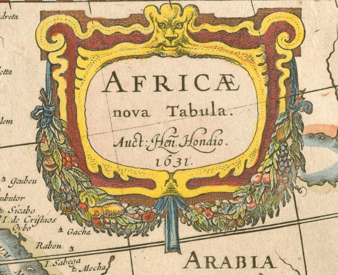 1631 Map of Africa the Africae Nova Tabula - Hondius II Decorative Map Reproduction, Vintage Print