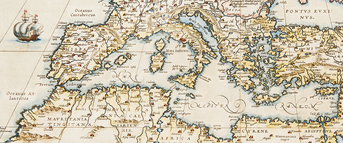 Roman Empire Map - (16th Century) Vintage Style Reproduction Romani Imperii Imago Map Print Antique Poster