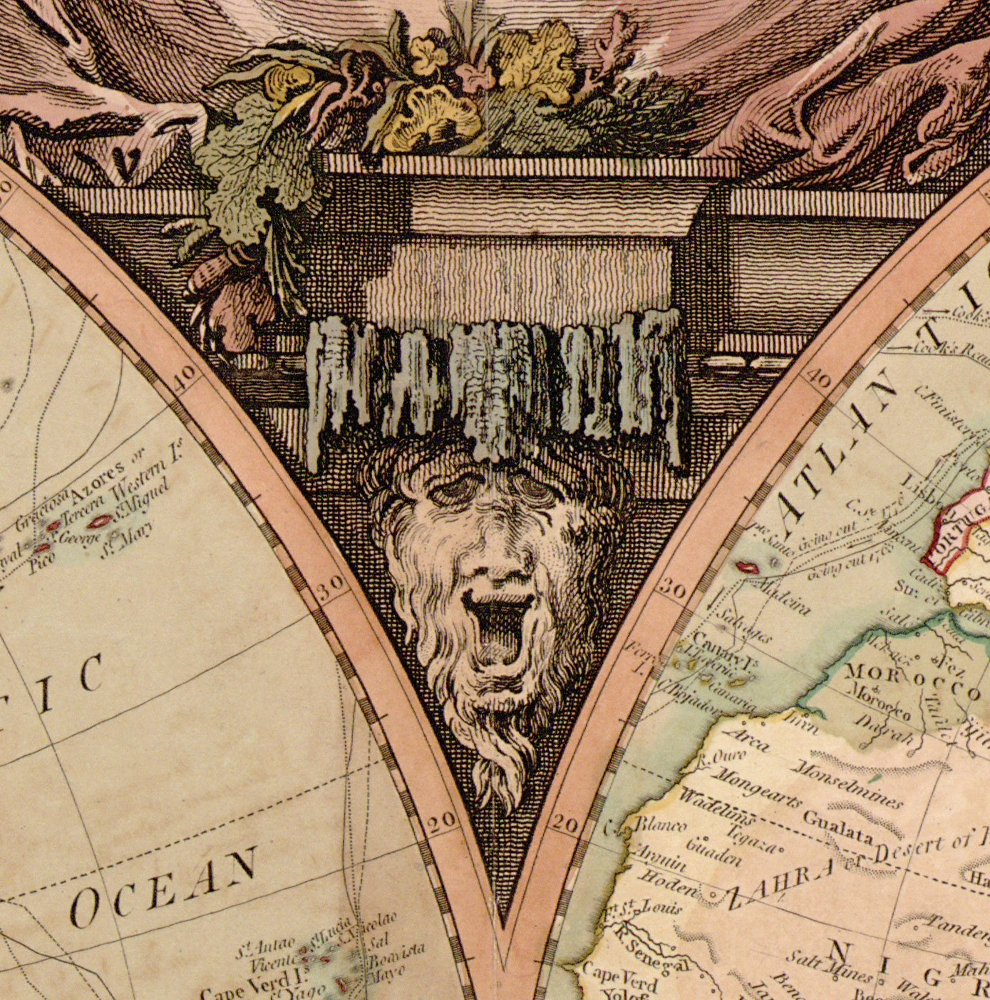 A New Map of the World – Antique 1800s Double Hemisphere Reproduction Wall Art Print (Kepler Style Ancient Map)