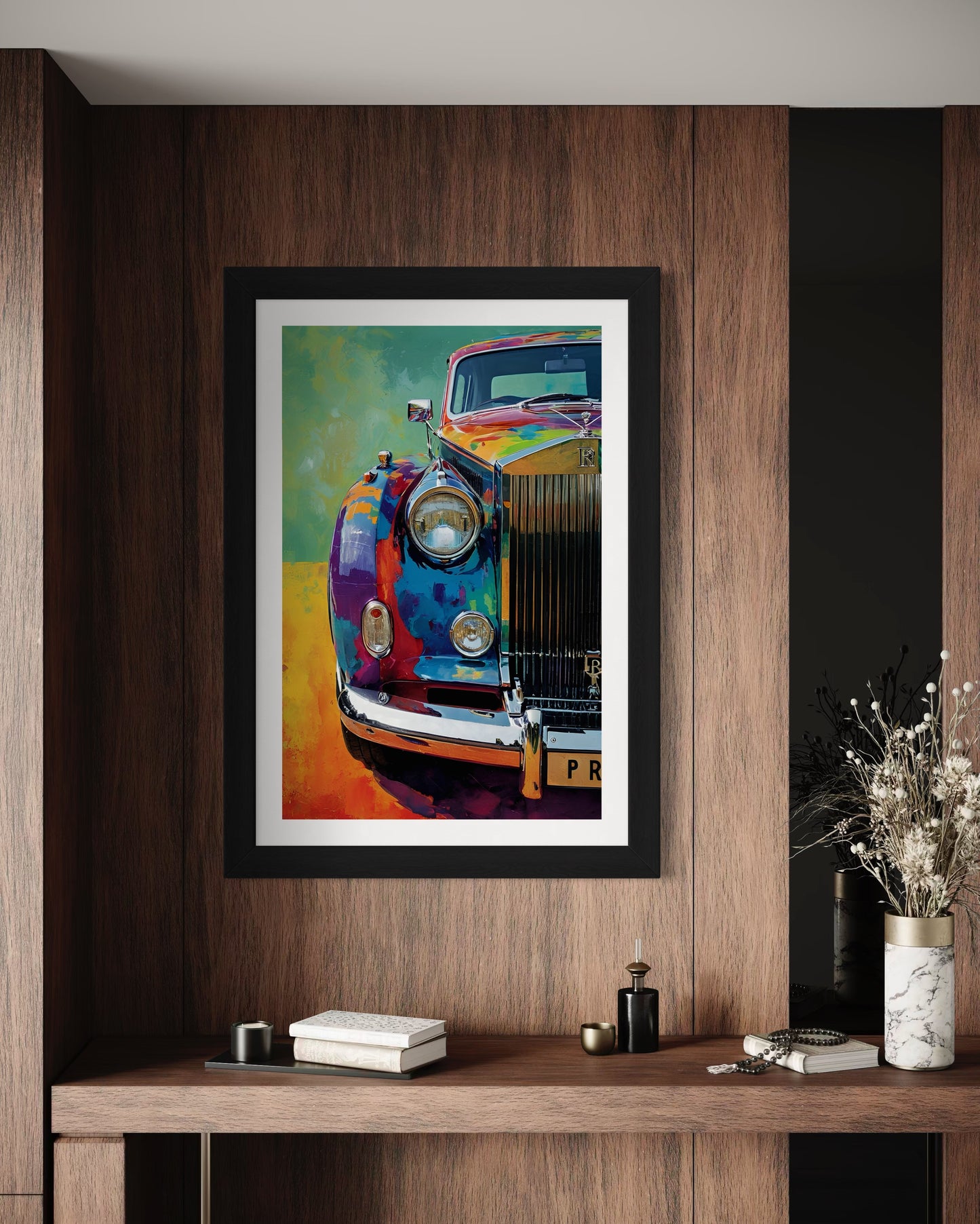 Hustle in Style – Colorful Motivational Car Art | Modern Luxury Office Wall Decor and Entrepreneur Gift Idea