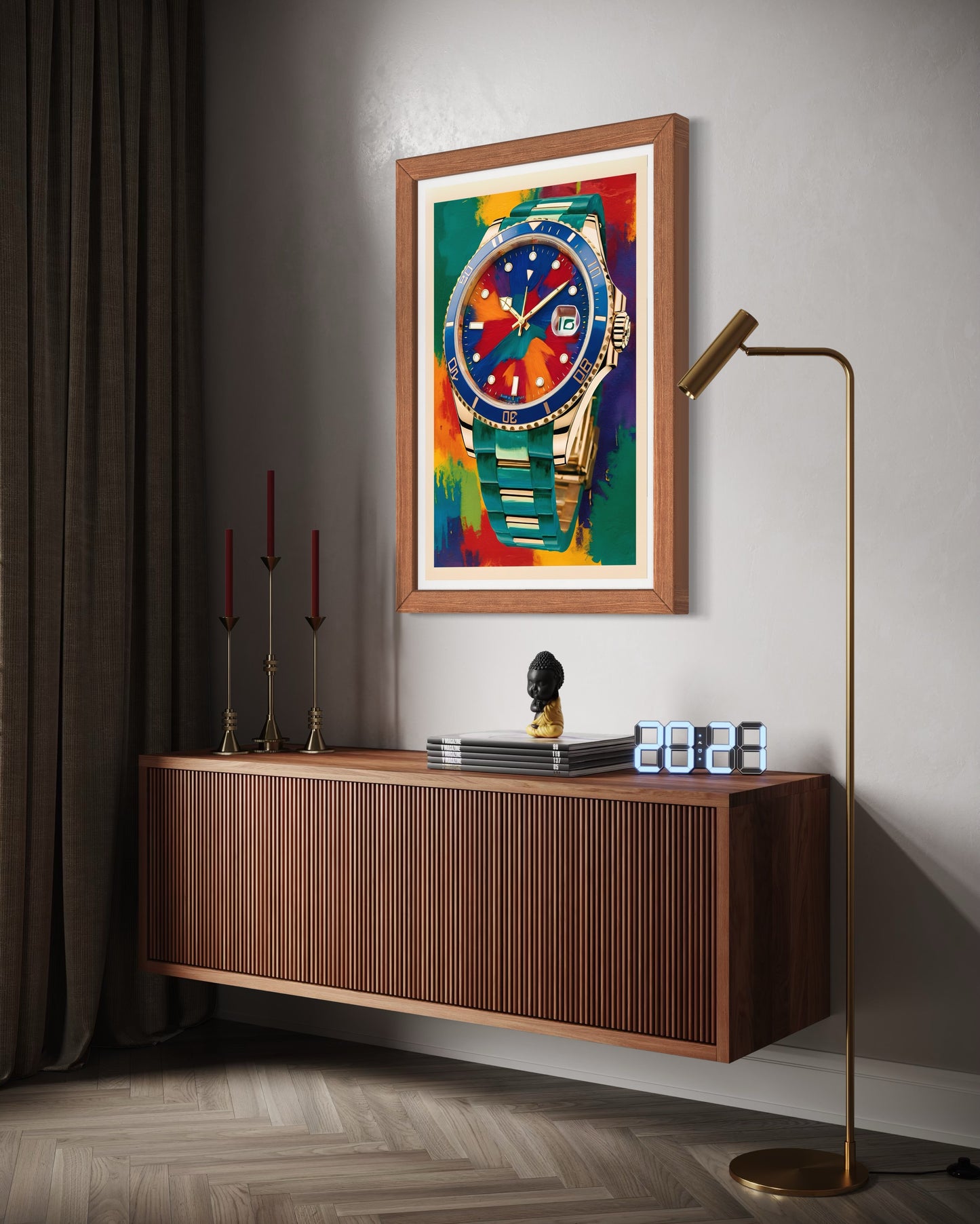 Race Against Time Luxury Watch Art – Hustle & Success Motivational Wall Decor for Office, Home, or Studio