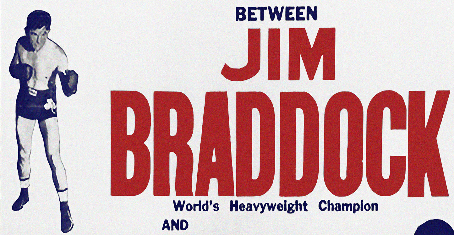 Joe Louis vs. Jim Braddock 1937 Boxing Poster Reproduction – Heavyweight Championship Fight Print