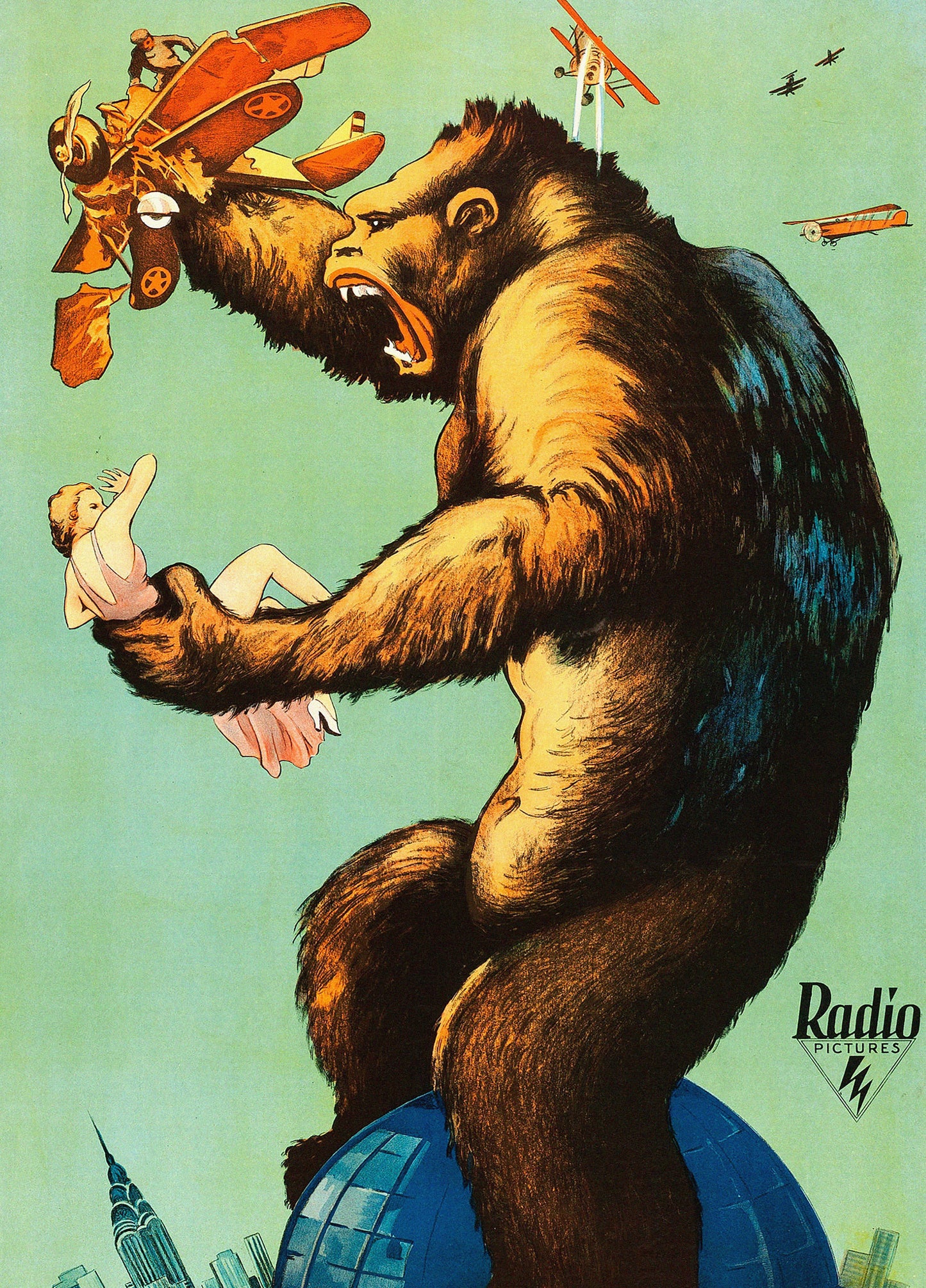 King Kong (1933) Movie Poster – Iconic Golden Age Monster Film Reproduction Art Print