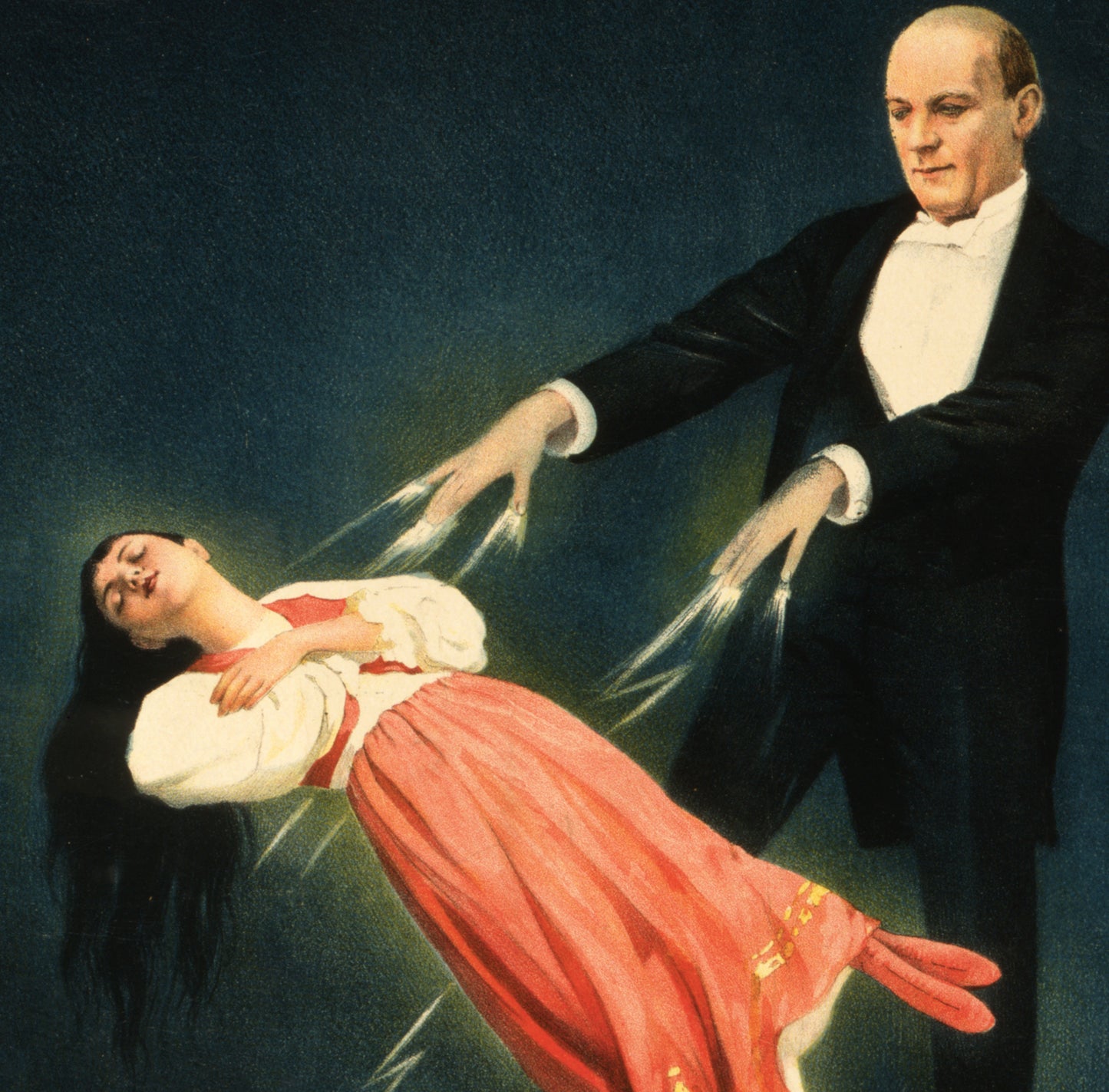 Harry Kellar Levitation Magician Poster – Vintage 1890s Magic Show Illusion Reproduction Print”