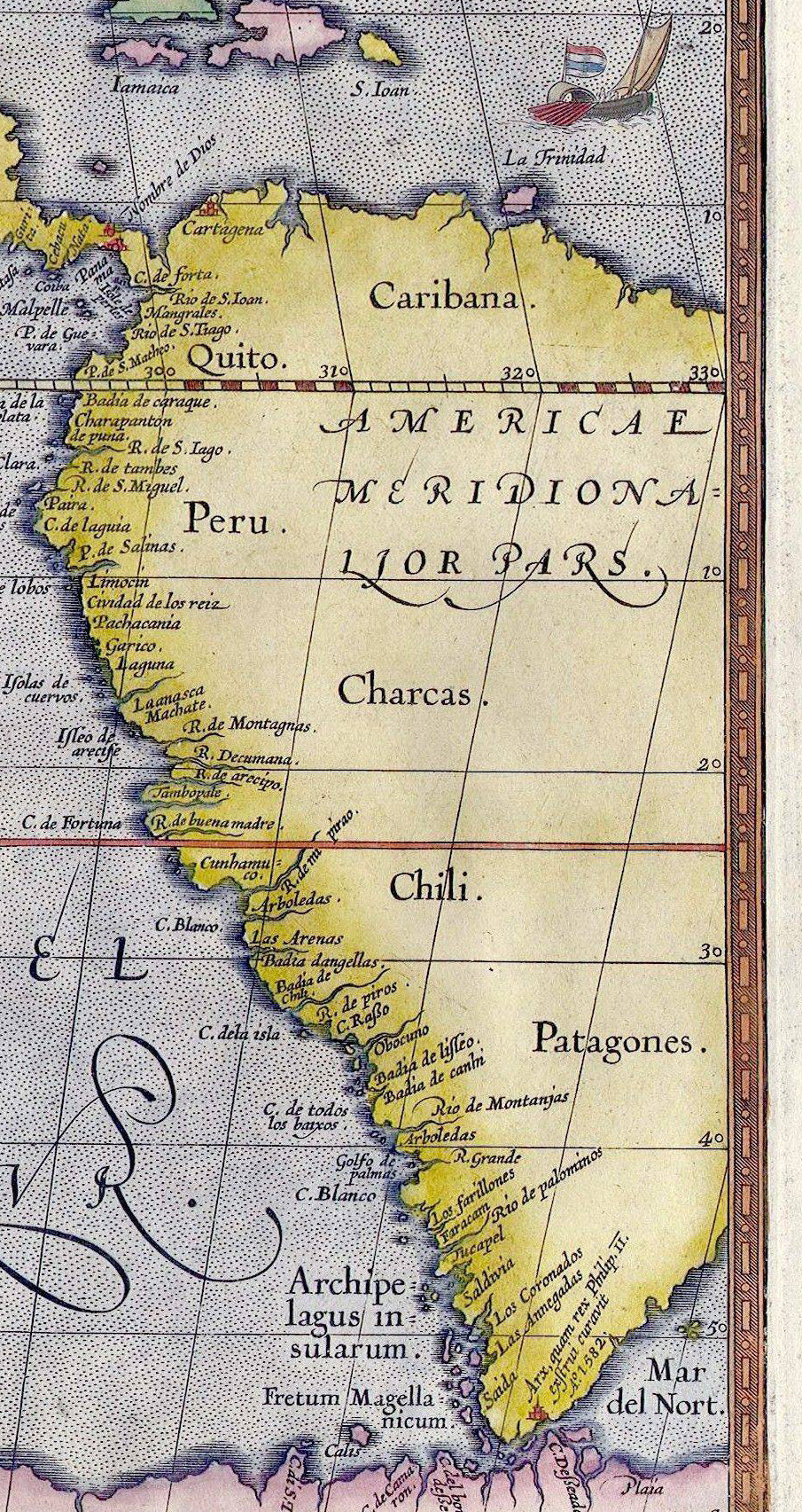 Maris Pacifici Map (1589) – Vintage Illustrated Map of the Pacific Ocean by Abraham Ortelius Reproduction Wall Art Print (Historic Cartography)