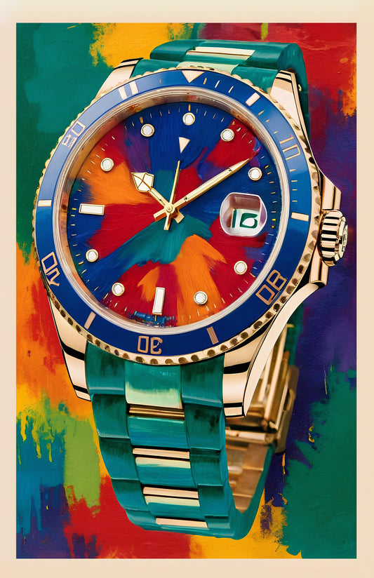 Race Against Time Luxury Watch Art – Hustle & Success Motivational Wall Decor for Office, Home, or Studio