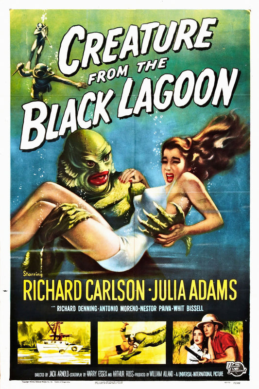 Creature from the Black Lagoon (1954) Richard Carlson Movie Poster – Classic Horror Vintage Reproduction Print
