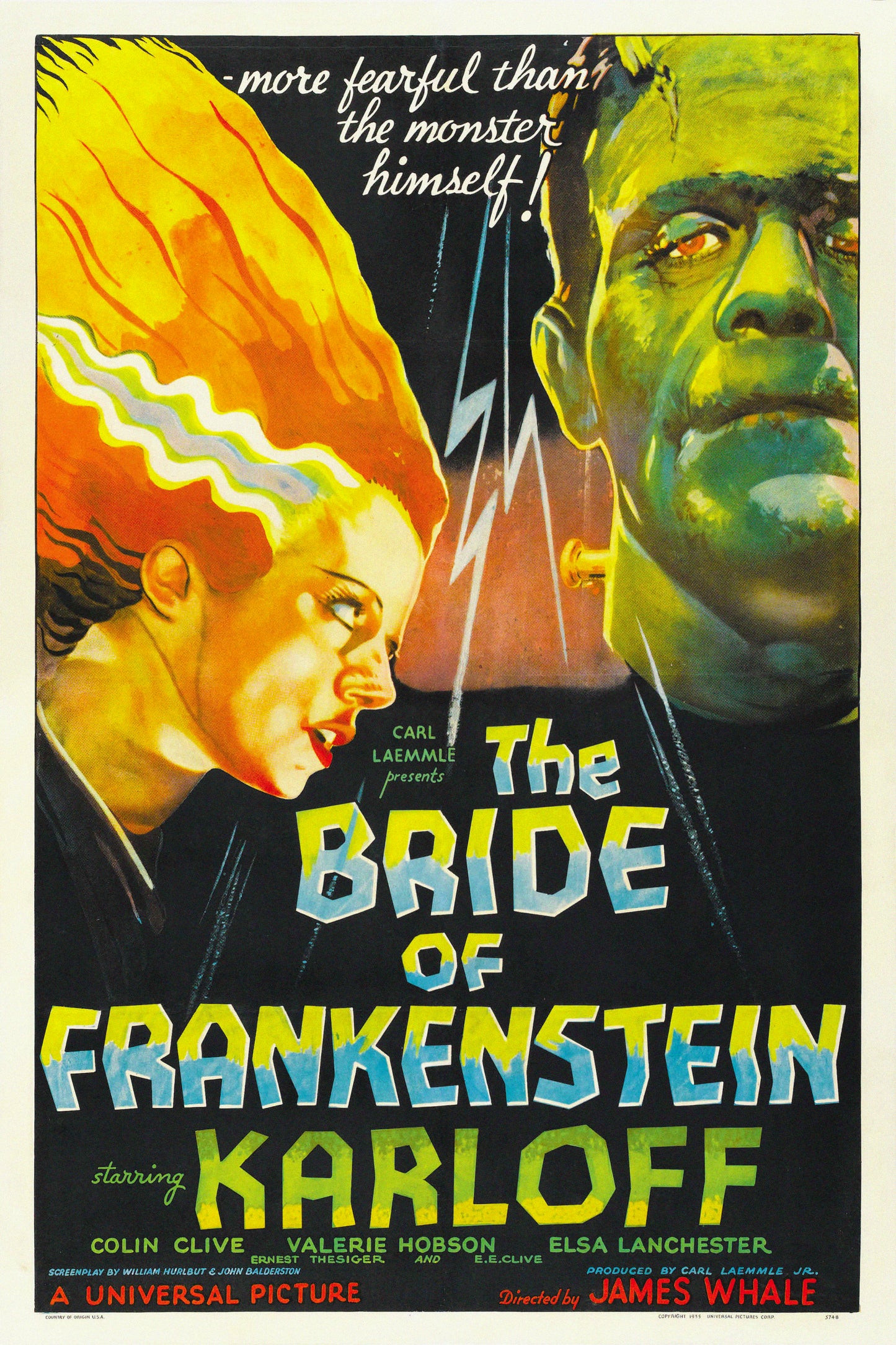 Bride of Frankenstein (1935) Boris Karloff Movie Poster – Classic Horror Vintage Reproduction Print