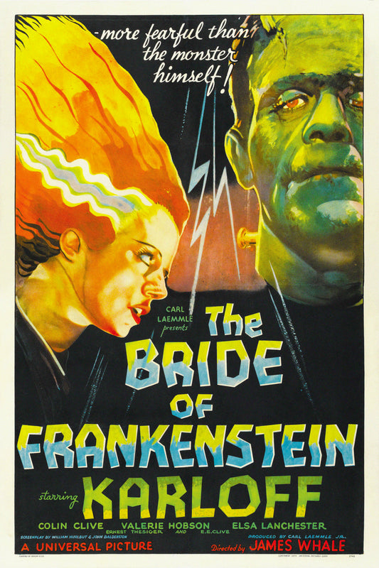Bride of Frankenstein (1935) Boris Karloff Movie Poster – Classic Horror Vintage Reproduction Print