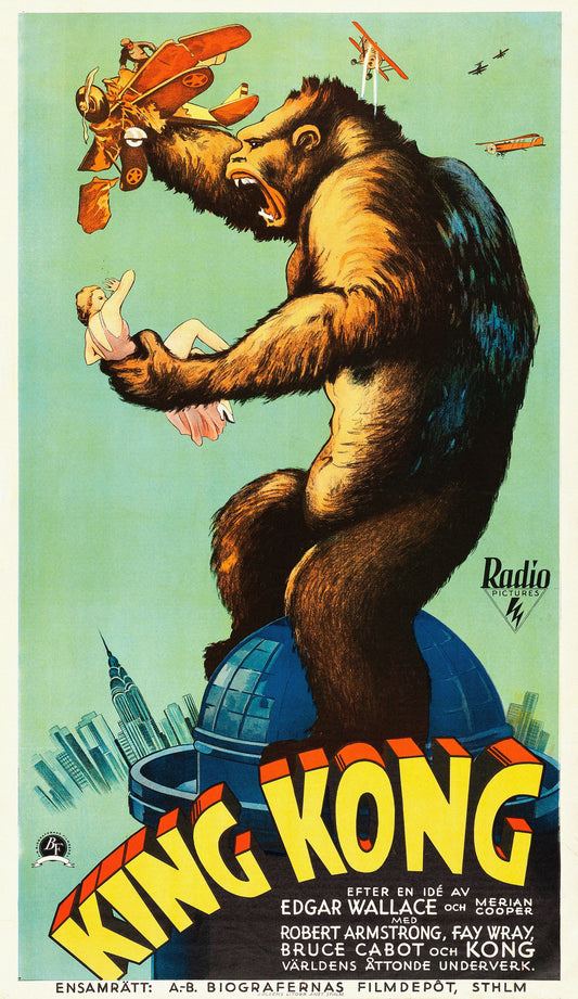 King Kong (1933) Movie Poster – Iconic Golden Age Monster Film Reproduction Art Print