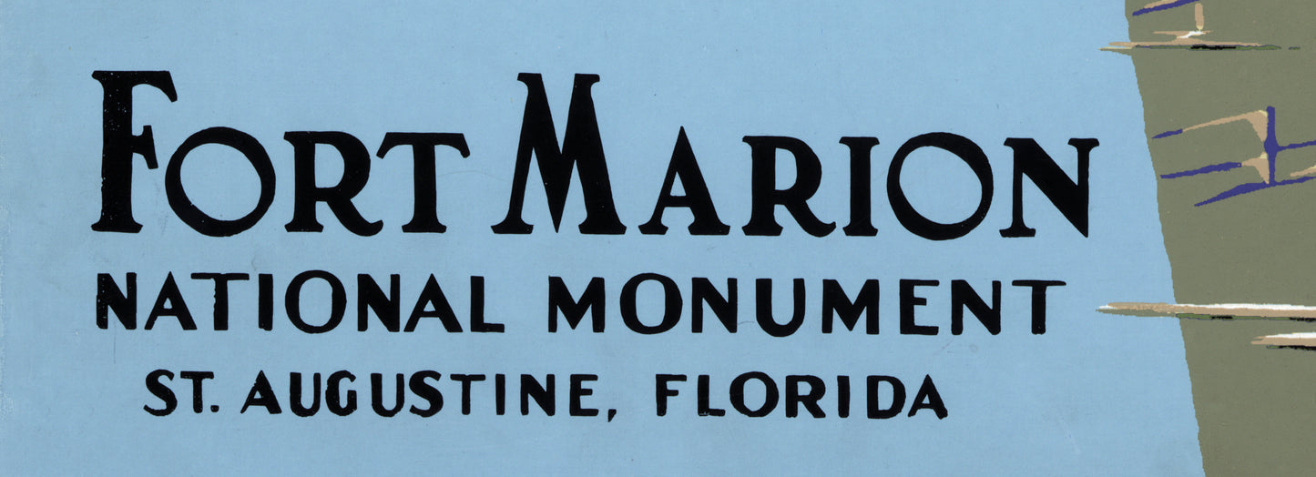 Fort Marion National Monument WPA Poster – Vintage Style 1930s National Park Art Print (Reproduction)