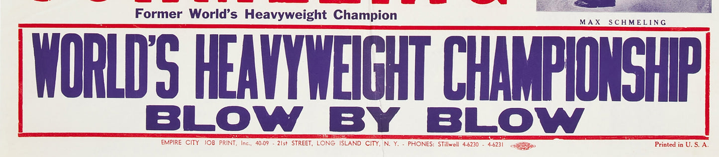 Joe Louis vs. Max Schmeling Boxing Poster – 1938 Heavyweight Championship Reproduction Print