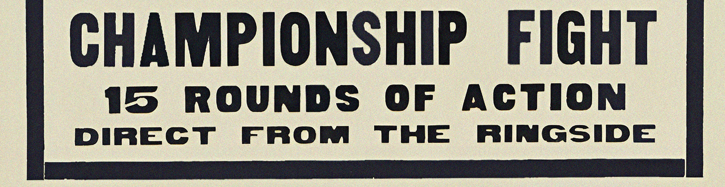 Joe Louis vs. Tommy Farr 1937 Boxing Poster Reproduction – Heavyweight Championship Fight Print