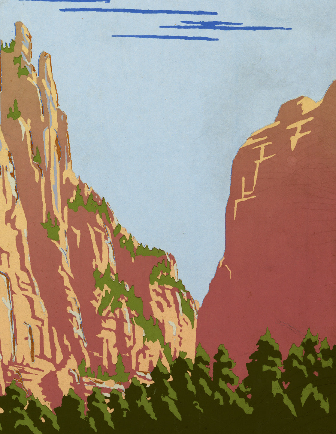 Zion National Park WPA Poster – Vintage Style 1930s National Park Art Print (Reproduction)