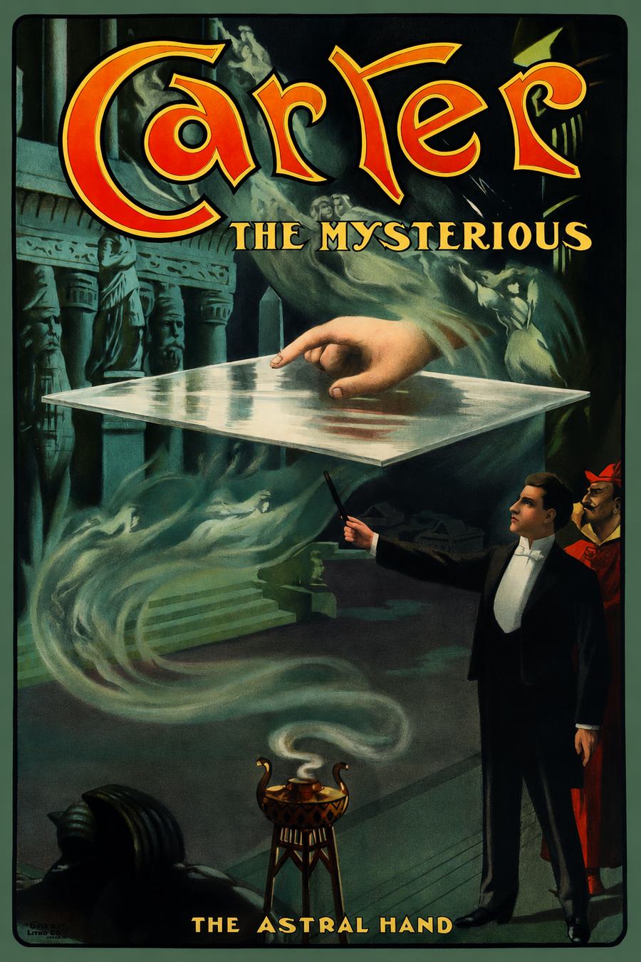Carter the Mysterious – The Astral Hand Vintage Magician Poster Print