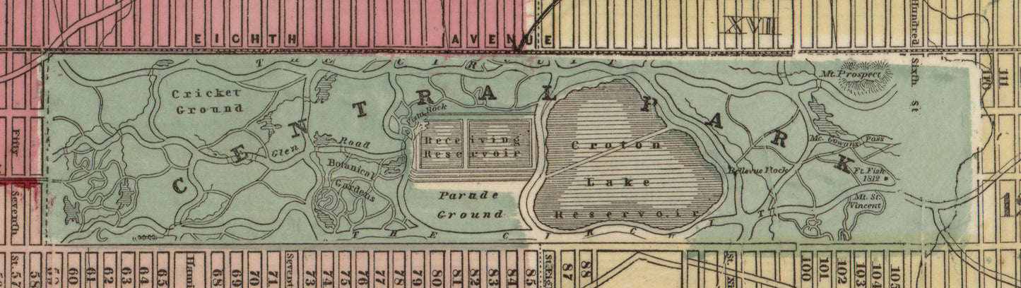 New York City Map (1867) – Vintage Manhattan and Brooklyn Map Reproduction Wall Art Print | Historic NYC Map Poster | Antique City Map Home & Office Décor
