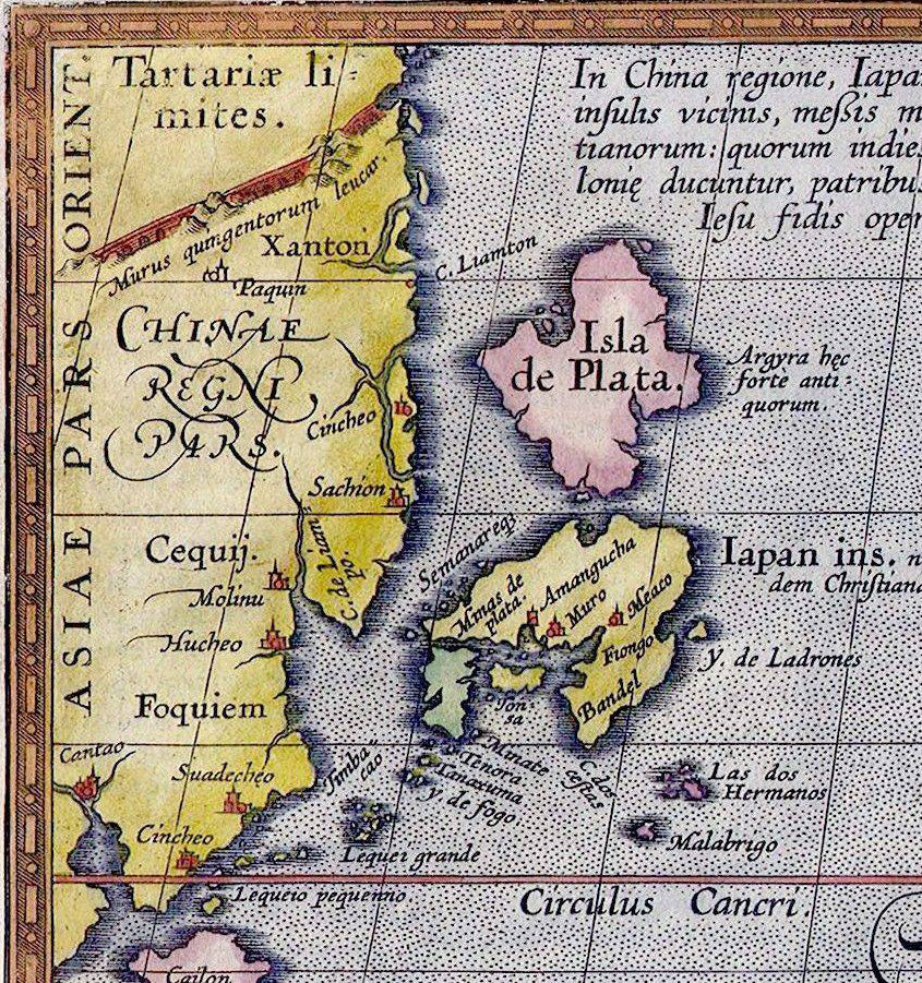 Maris Pacifici Map (1589) – Vintage Illustrated Map of the Pacific Ocean by Abraham Ortelius Reproduction Wall Art Print (Historic Cartography)