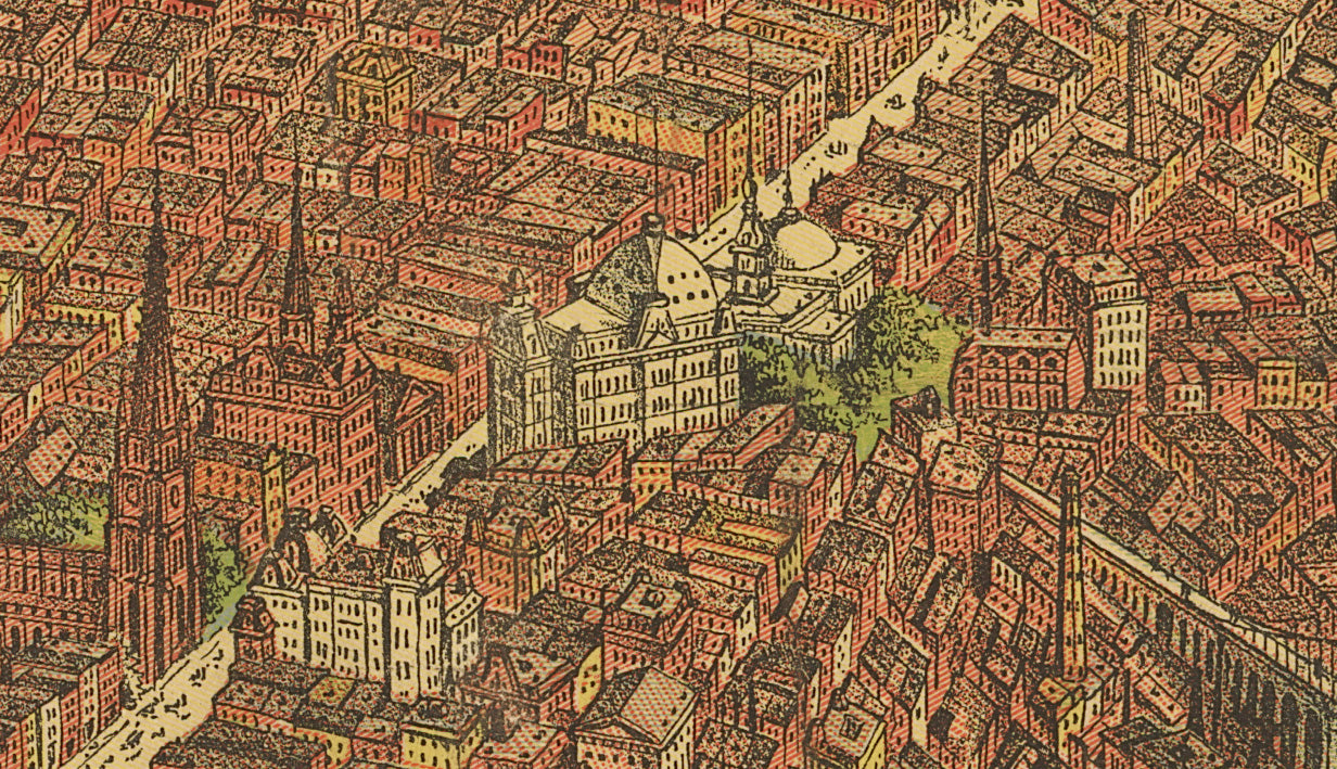 New York City Map (1879) – Vintage Manhattan Bird’s-Eye View Reproduction Wall Art Print (Historic Cartography)