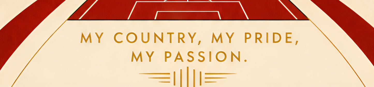 England — The Beautiful Game | Art Deco Soccer Poster Futbol Football Sports Wall Art Athletic English