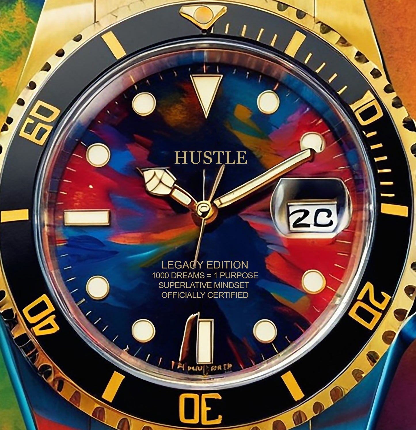 Time to Hustle Legacy Edition Luxury Watch Poster – Hustle & Success Motivational Wall Art for Office Home or Gym