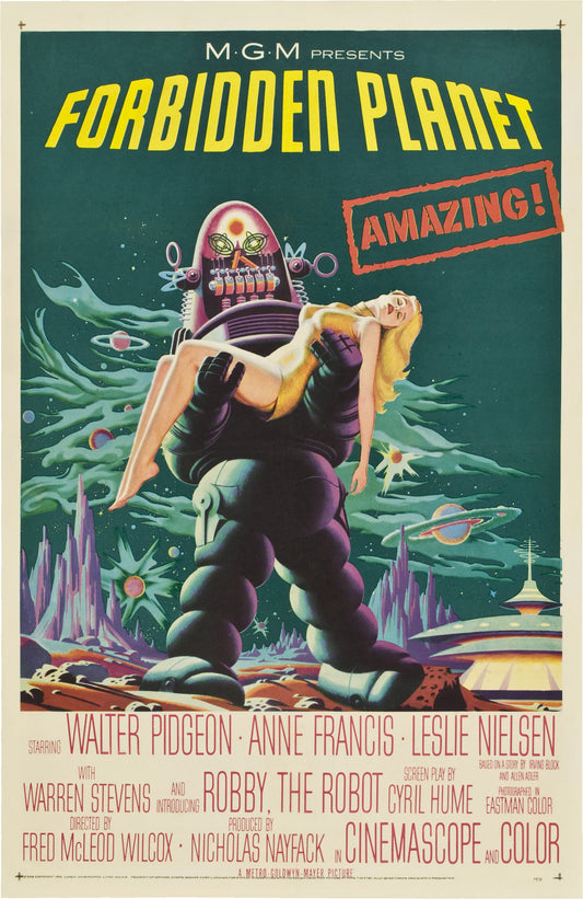 Forbidden Planet (1956) Movie Poster – Iconic Retro Sci-Fi Film Reproduction Art Print