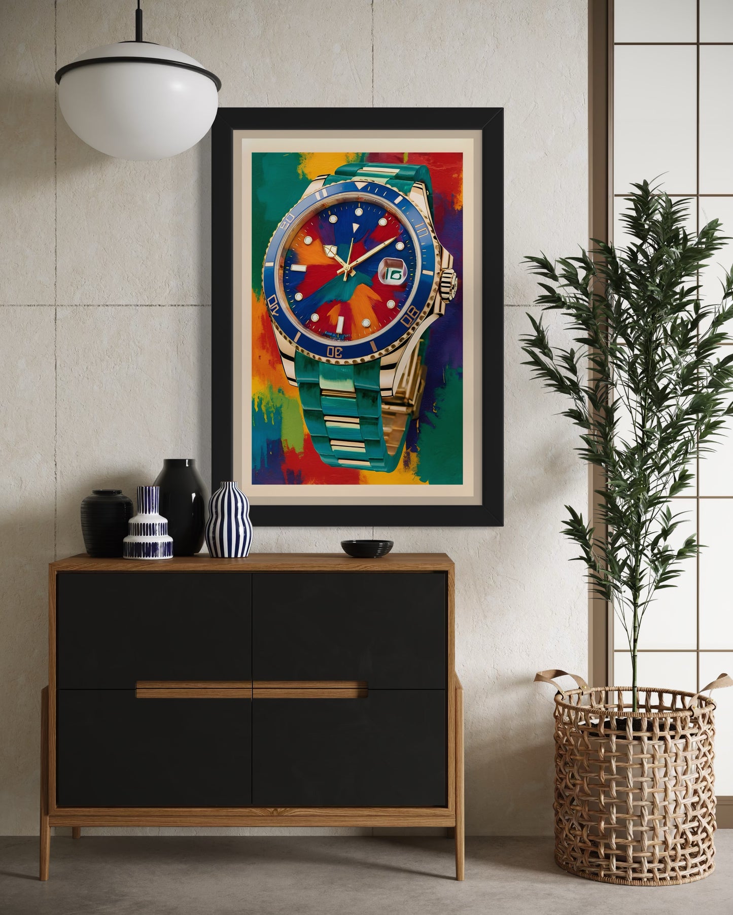 Race Against Time Luxury Watch Art – Hustle & Success Motivational Wall Decor for Office, Home, or Studio