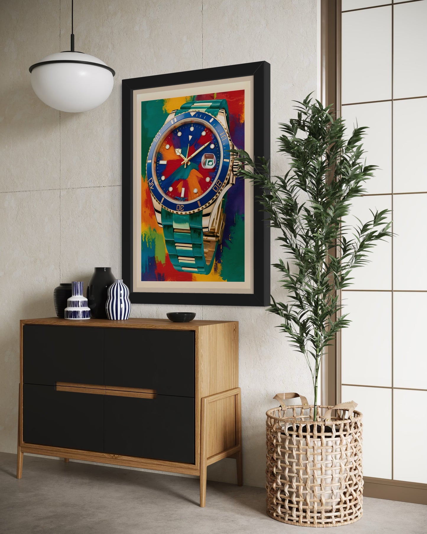 Race Against Time Luxury Watch Art – Hustle & Success Motivational Wall Decor for Office, Home, or Studio