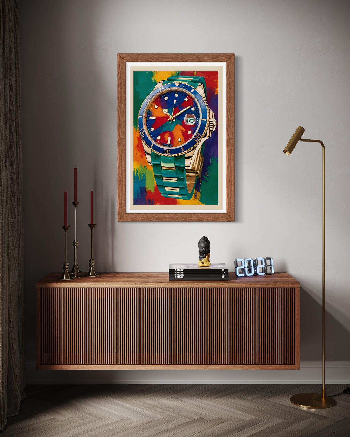 Race Against Time Luxury Watch Art – Hustle & Success Motivational Wall Decor for Office, Home, or Studio