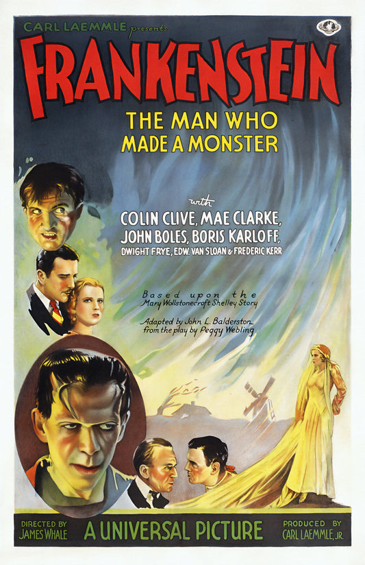Frankenstein (1931) Boris Karloff Movie Poster – Classic Horror Vintage Reproduction Print