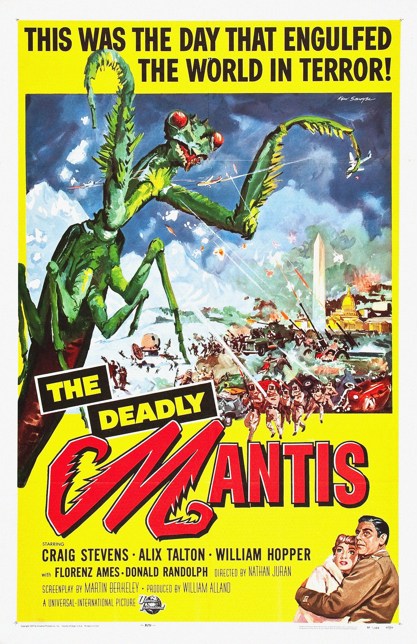 The Deadly Mantis (1957) Movie Poster – Classic Retro Sci-Fi Horror Film Reproduction Art Print