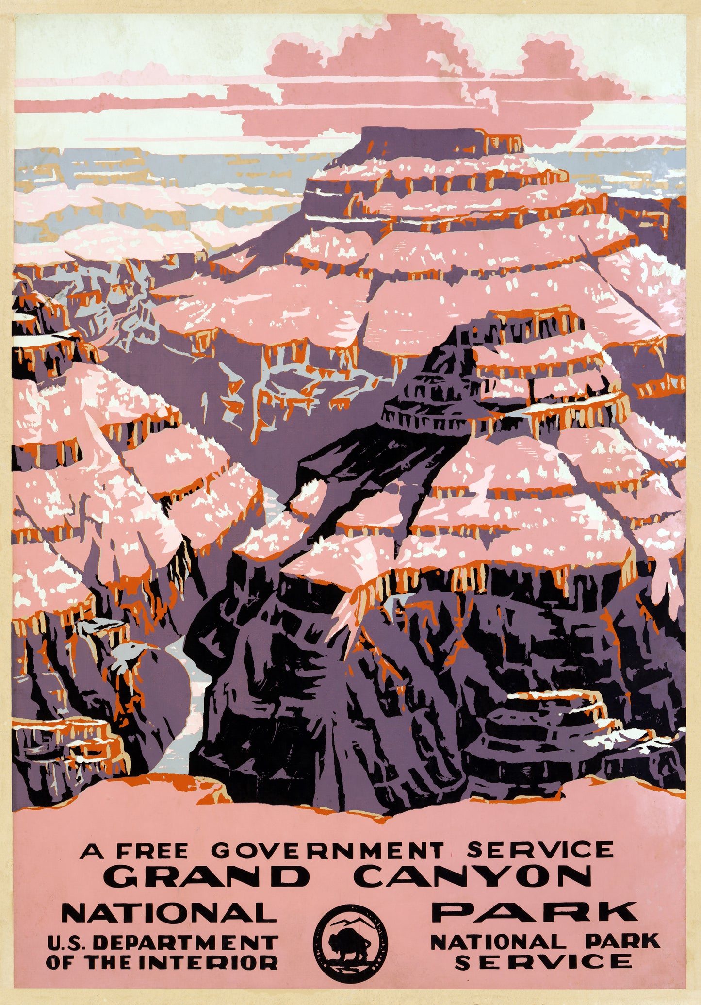 Grand Canyon National Park WPA Poster – Vintage Style 1930s National Park Art Print (Reproduction)