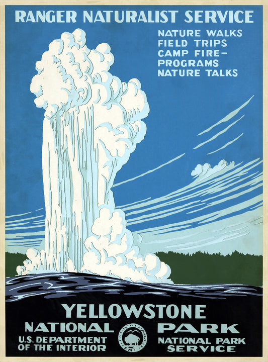 Yellowstone National Park WPA Poster – Vintage Style 1930s National Park Art Print (Reproduction)
