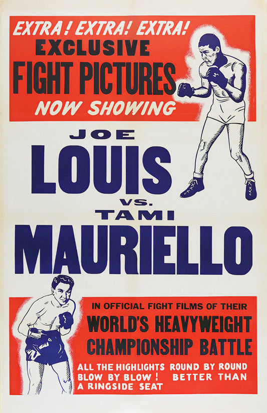 Joe Louis vs. Tami Mauriello 1946 Boxing Poster Reproduction – Heavyweight Championship Fight Print