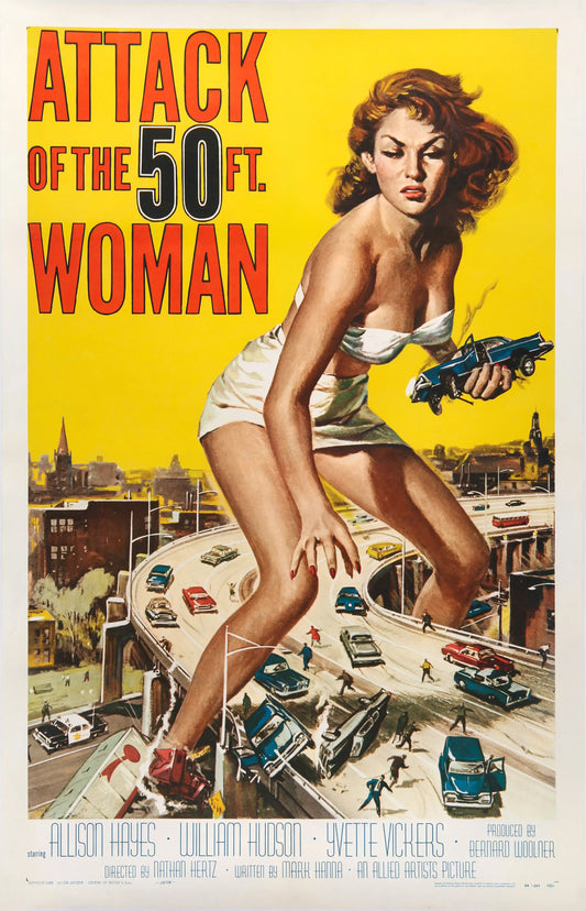 Attack of the 50 Ft. Woman (1958) Movie Poster – Classic Retro Sci-Fi Horror Film Reproduction Art Print
