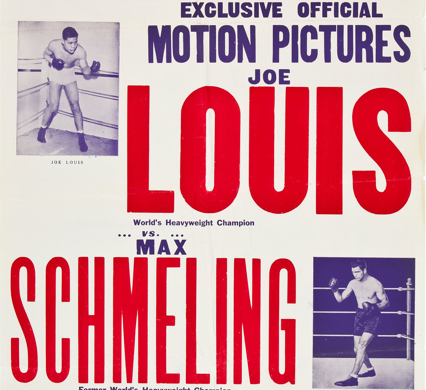 Joe Louis vs. Max Schmeling Boxing Poster – 1938 Heavyweight Championship Reproduction Print
