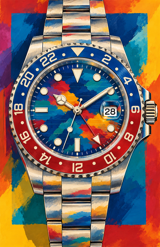 No. 3 colorful gmt watch colorful wristwatch-inspired art poster