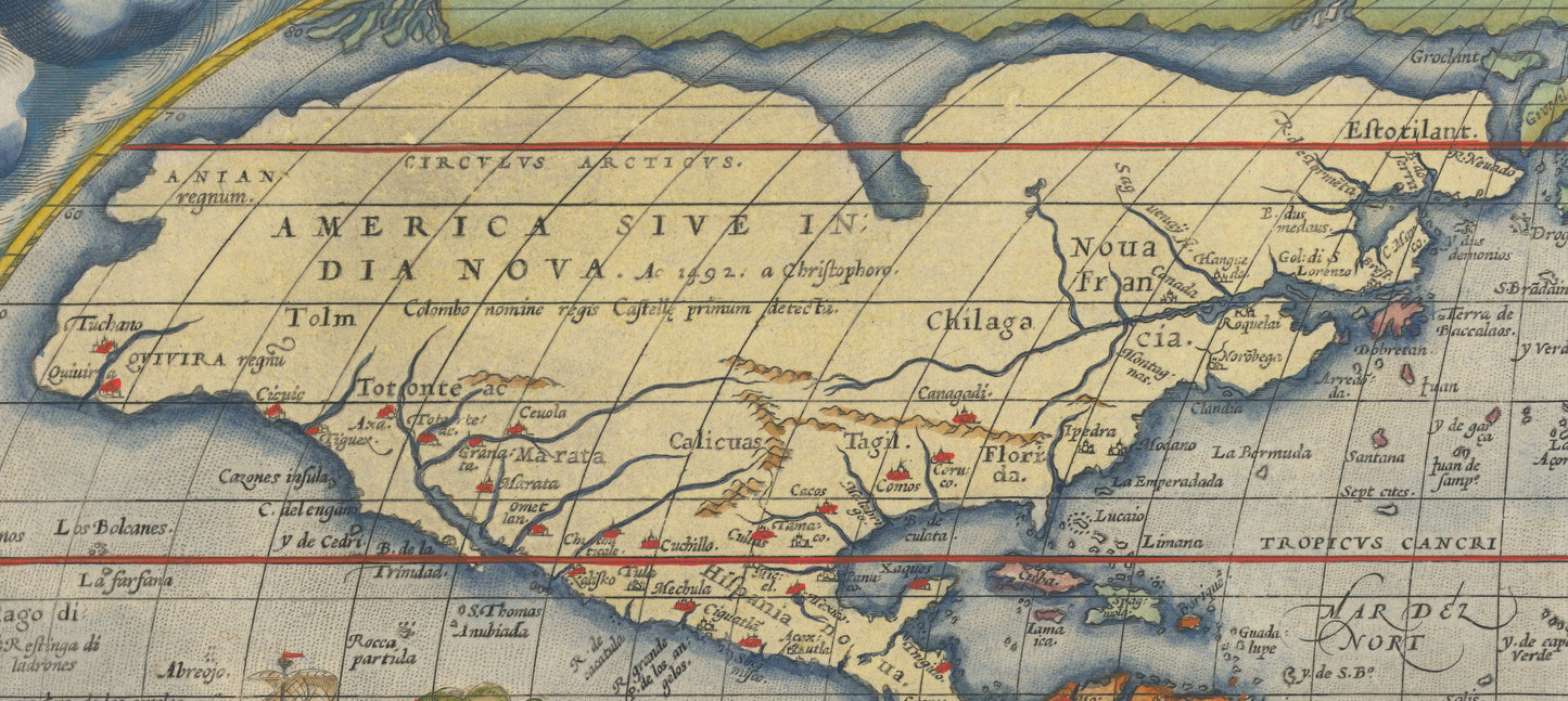 1570 Theater of the World Map Reproduction, First Atlas Theatrum Orbis Terrarum Vintage Wall Art