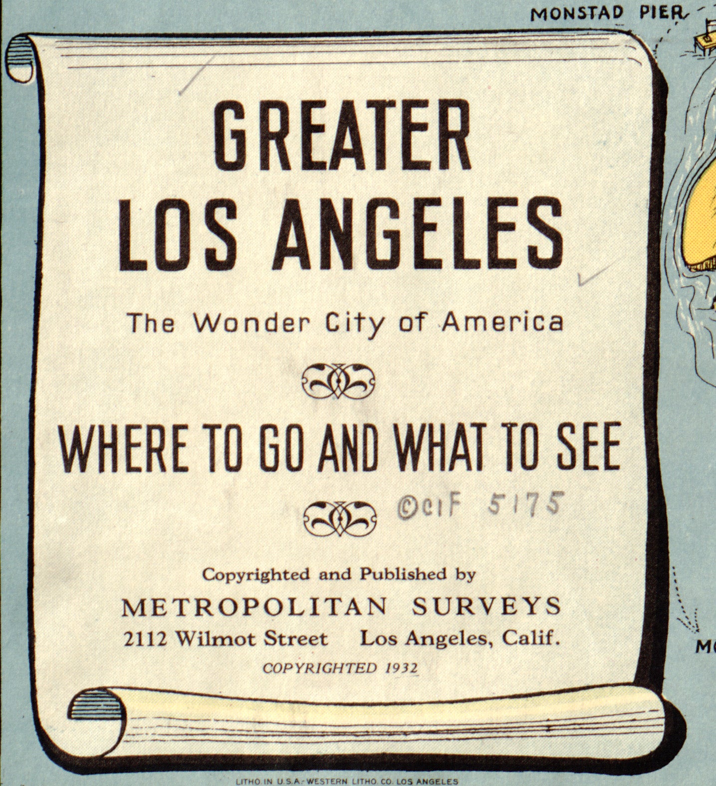 Greater Los Angeles Map (1932) – Vintage Illustrated City Map Birds Eye View Reproduction Wall Art Print (Historic Cartography)