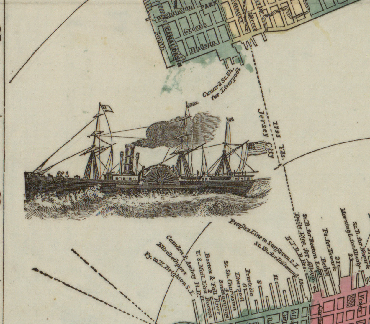 New York City Map (1867) – Vintage Manhattan and Brooklyn Map Reproduction Wall Art Print | Historic NYC Map Poster | Antique City Map Home & Office Décor