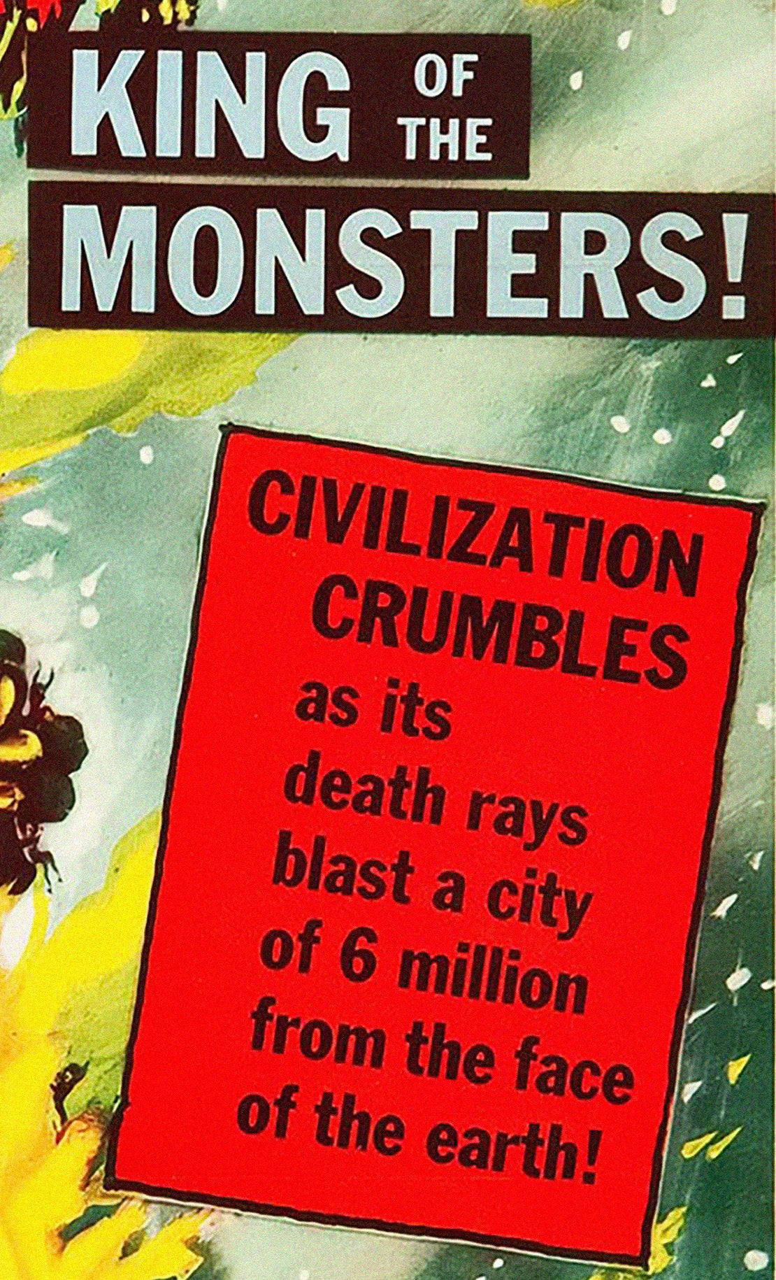 Godzilla, King of the Monsters! (1956) Movie Poster – Classic Retro Sci-Fi Horror Film Reproduction Art Print