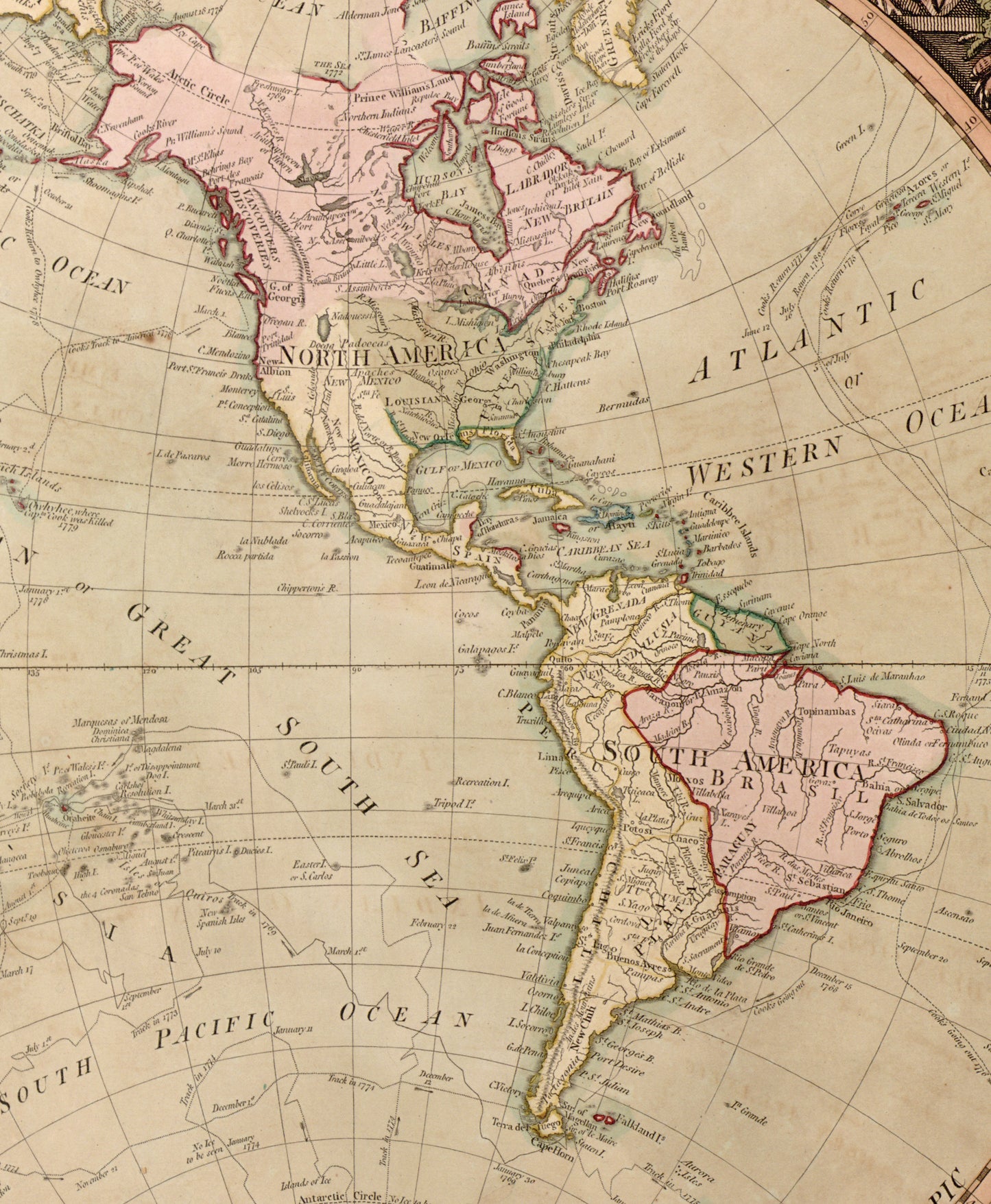 A New Map of the World – Antique 1800s Double Hemisphere Reproduction Wall Art Print (Kepler Style Ancient Map)