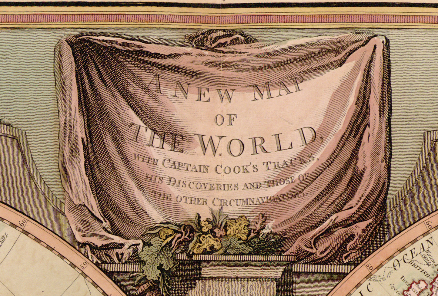 A New Map of the World – Antique 1800s Double Hemisphere Reproduction Wall Art Print (Kepler Style Ancient Map)