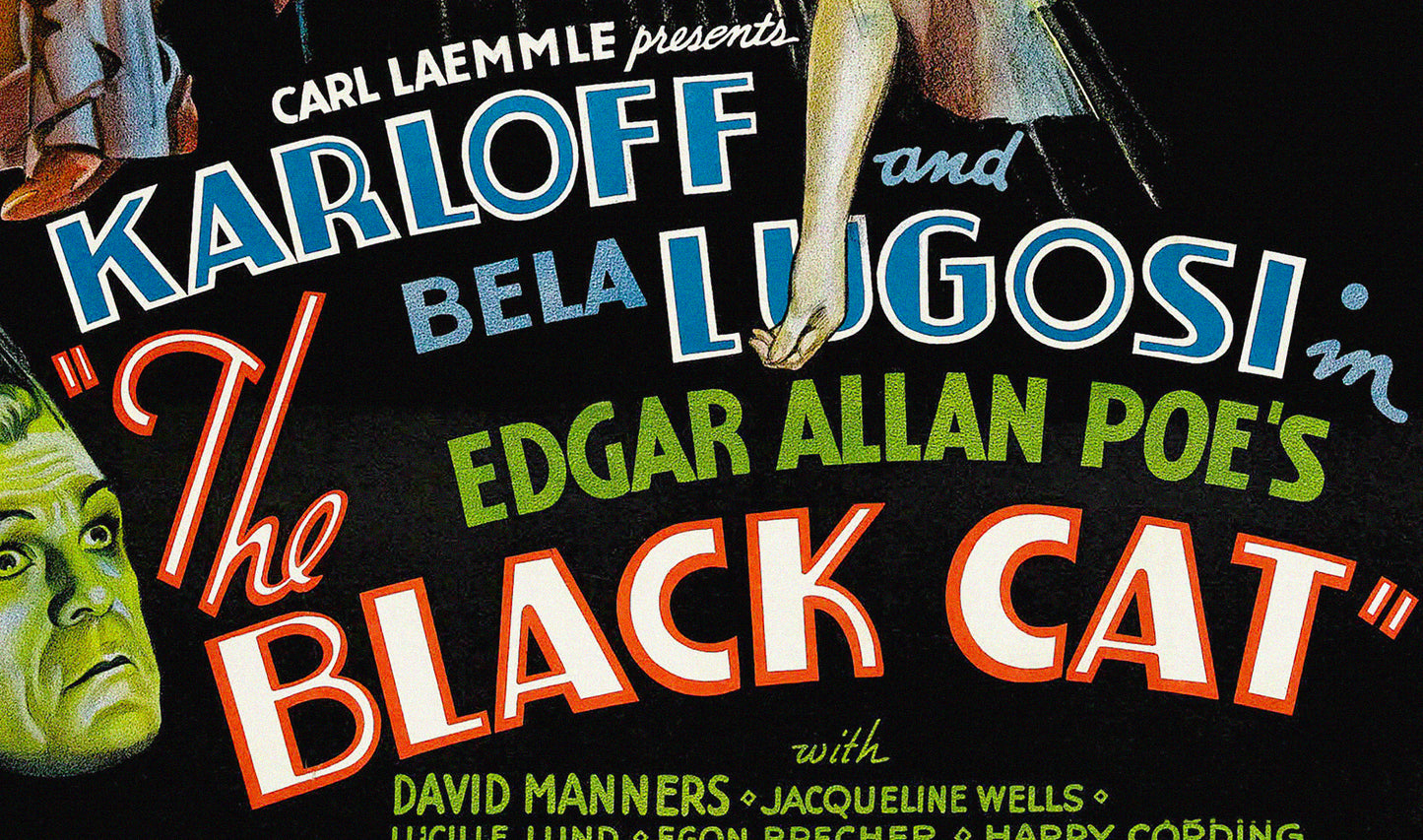 The Black Cat (1934) Movie Poster – Classic Retro Horror Film Reproduction Art Print