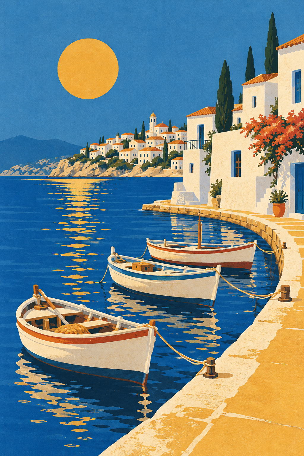 Golden Harbor — physical art print, frame not included