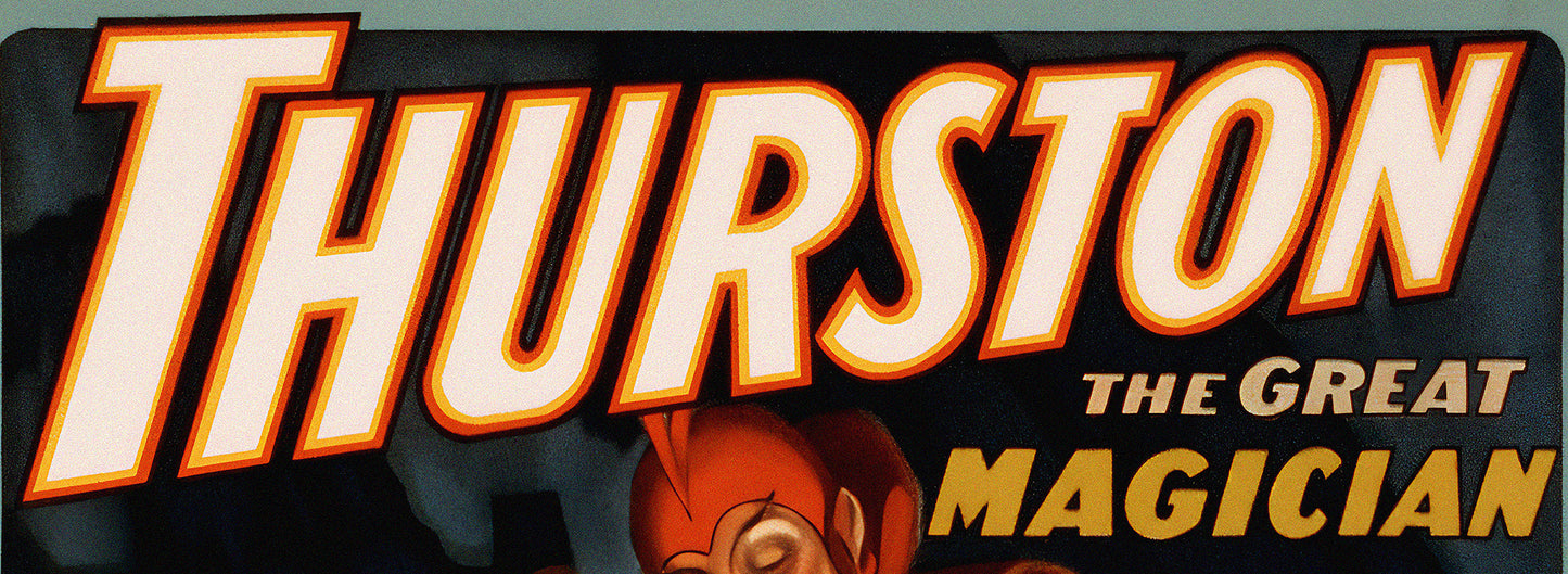 Thurston the Great Magician Poster – Vintage 1910s Magic Show Illusion Art Reproduction Print