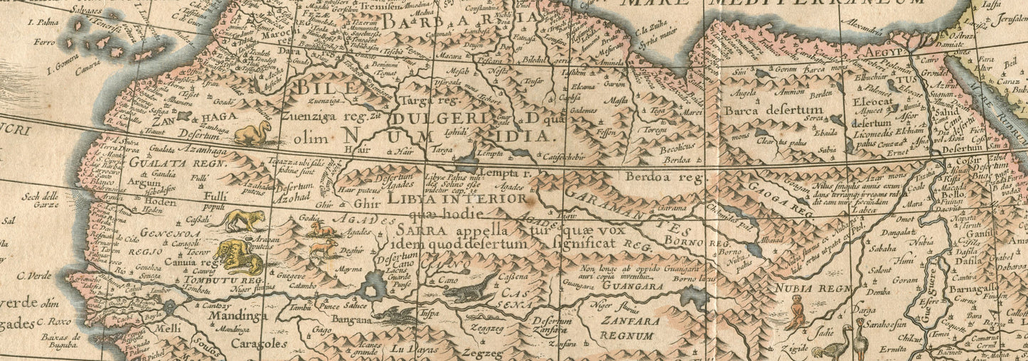 1631 Map of Africa the Africae Nova Tabula - Hondius II Decorative Map Reproduction, Vintage Print